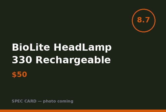BioLite HeadLamp 330 Rechargeable