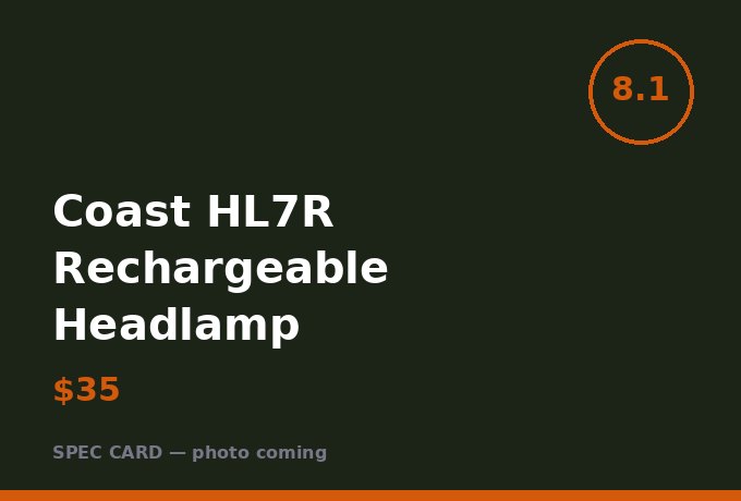 Coast HL7R Rechargeable Headlamp