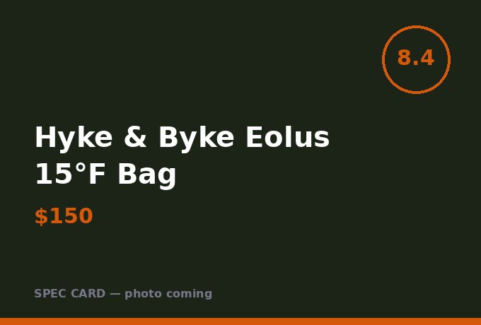 Hyke & Byke Eolus 15°F Bag