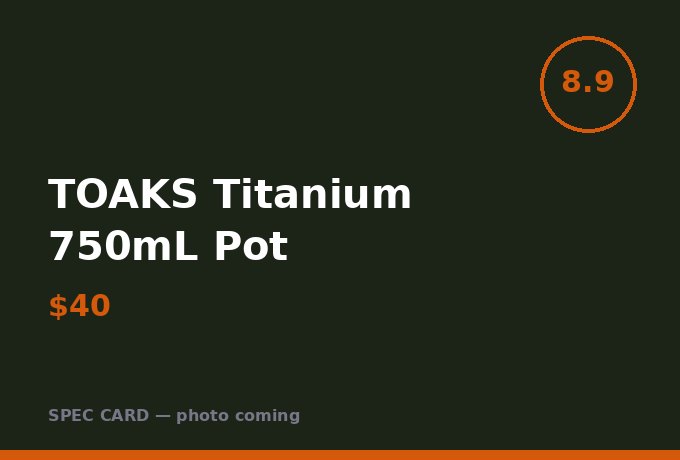 TOAKS Titanium 750mL Pot